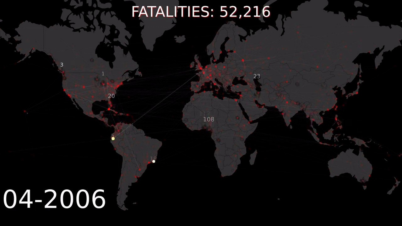 Major plane crash sites mapped Vivid Maps