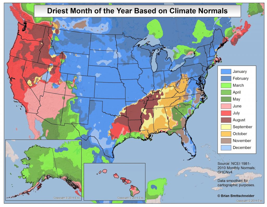 Wettest and Driest Seasons in the United States Vivid Maps