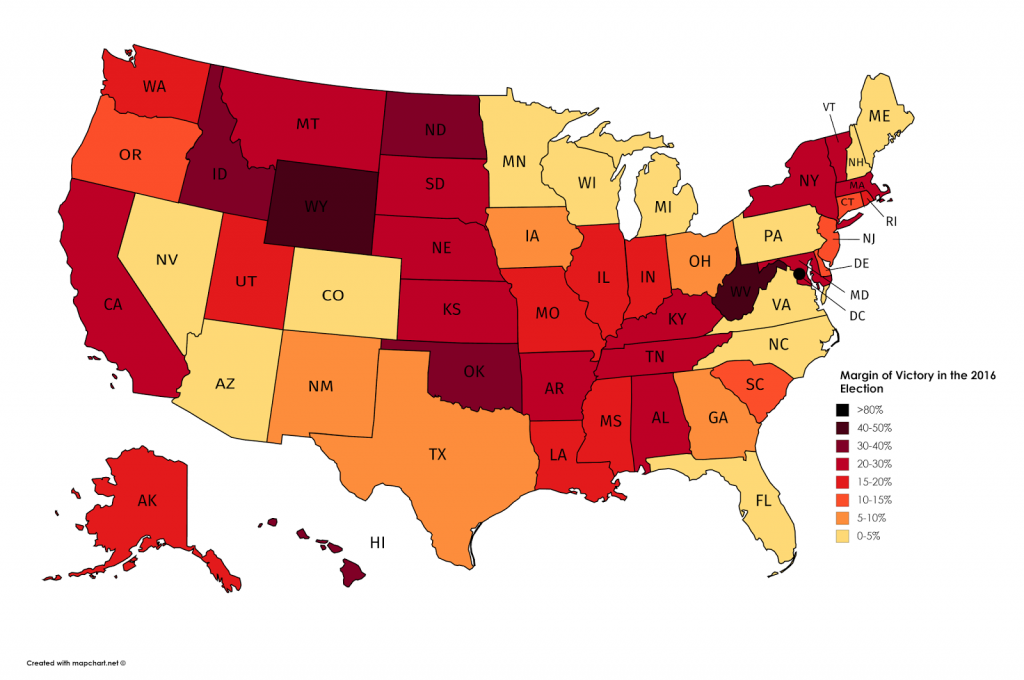 Map of the U.S. presidential election results by state