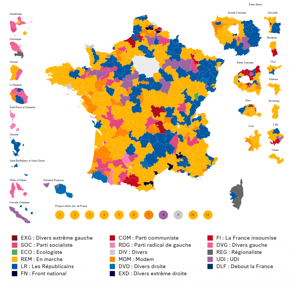 French legislative election, 2nd round (2017) Vivid Maps