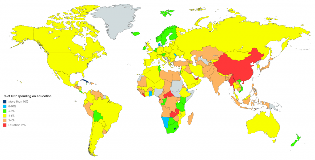  of GDP spending on education Vivid Maps