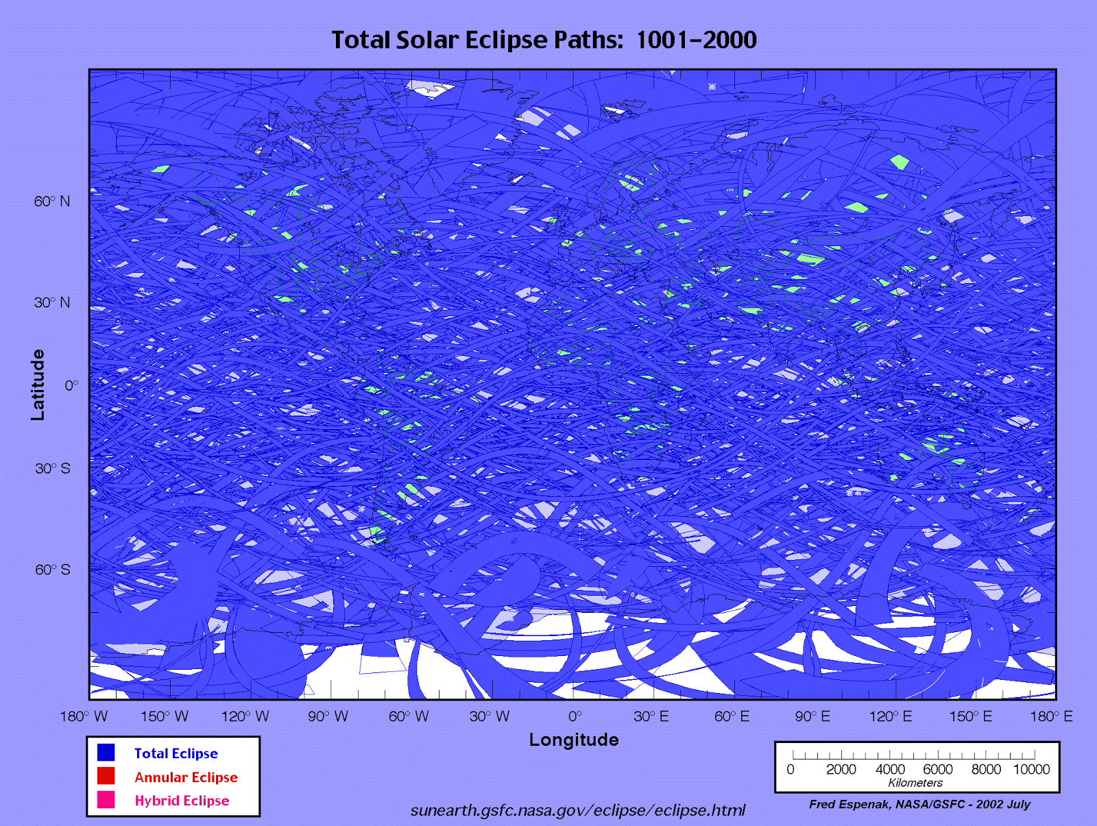 Solar Eclipses Paths Mapped Vivid Maps