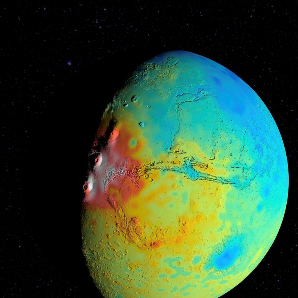 A new gravity map of Mars Vivid Maps