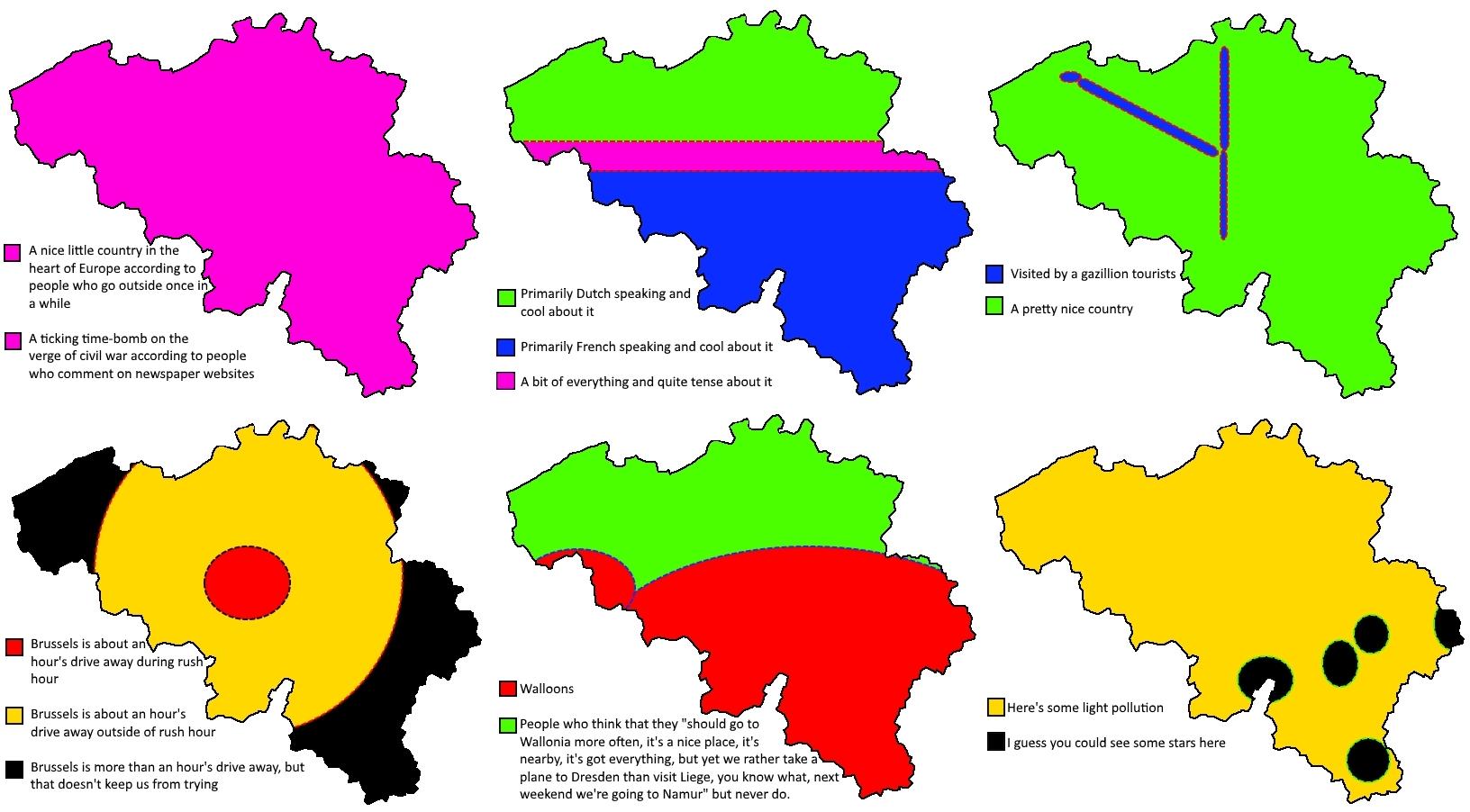 Six ways to divide Belgium
