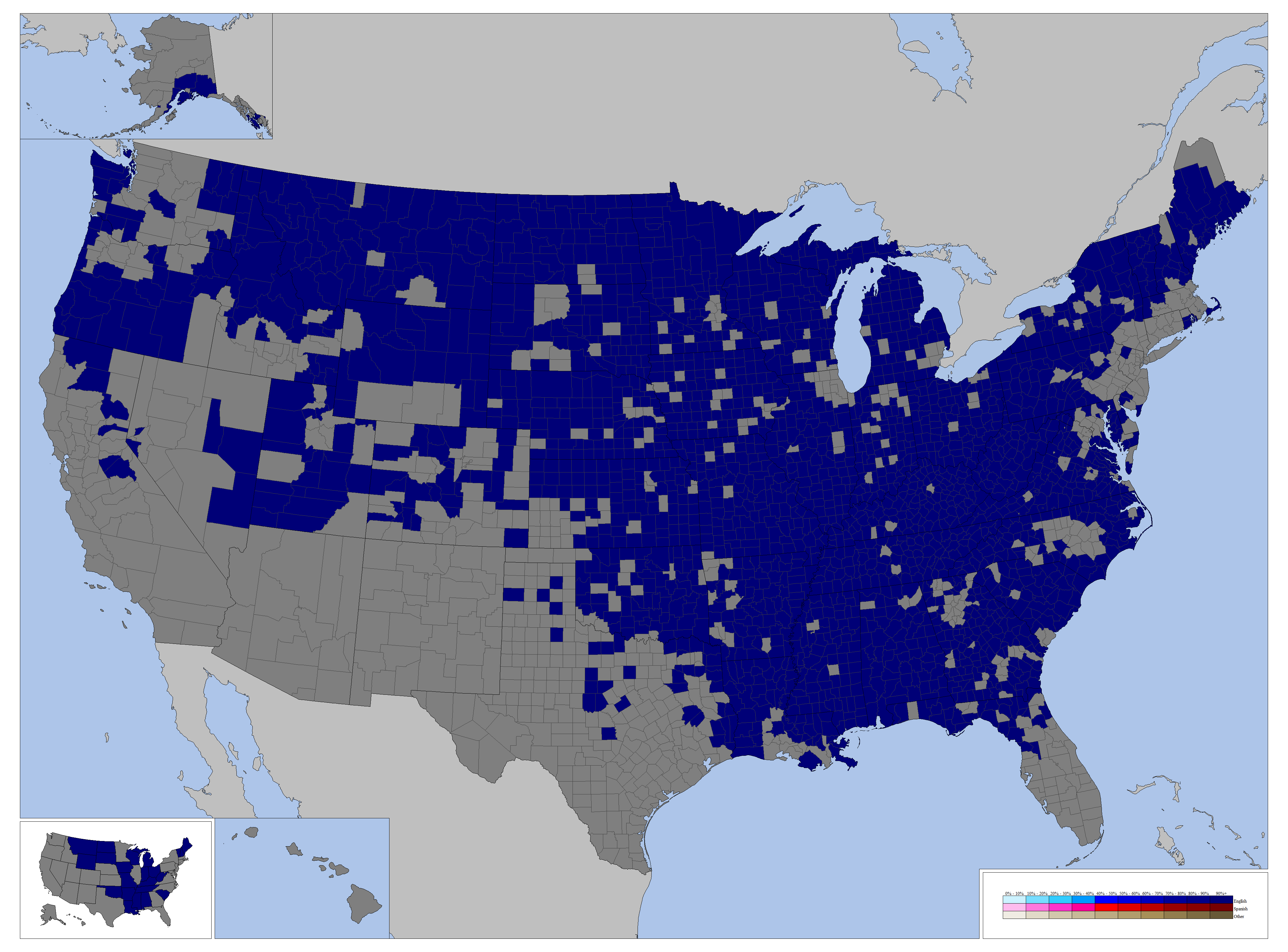 Most Commonly Spoken Language Other Than English Or Spanish Vivid Maps